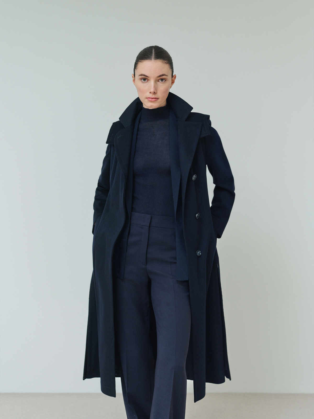 Designer Storm System® Cashmere Coat - navy - blue #editorial