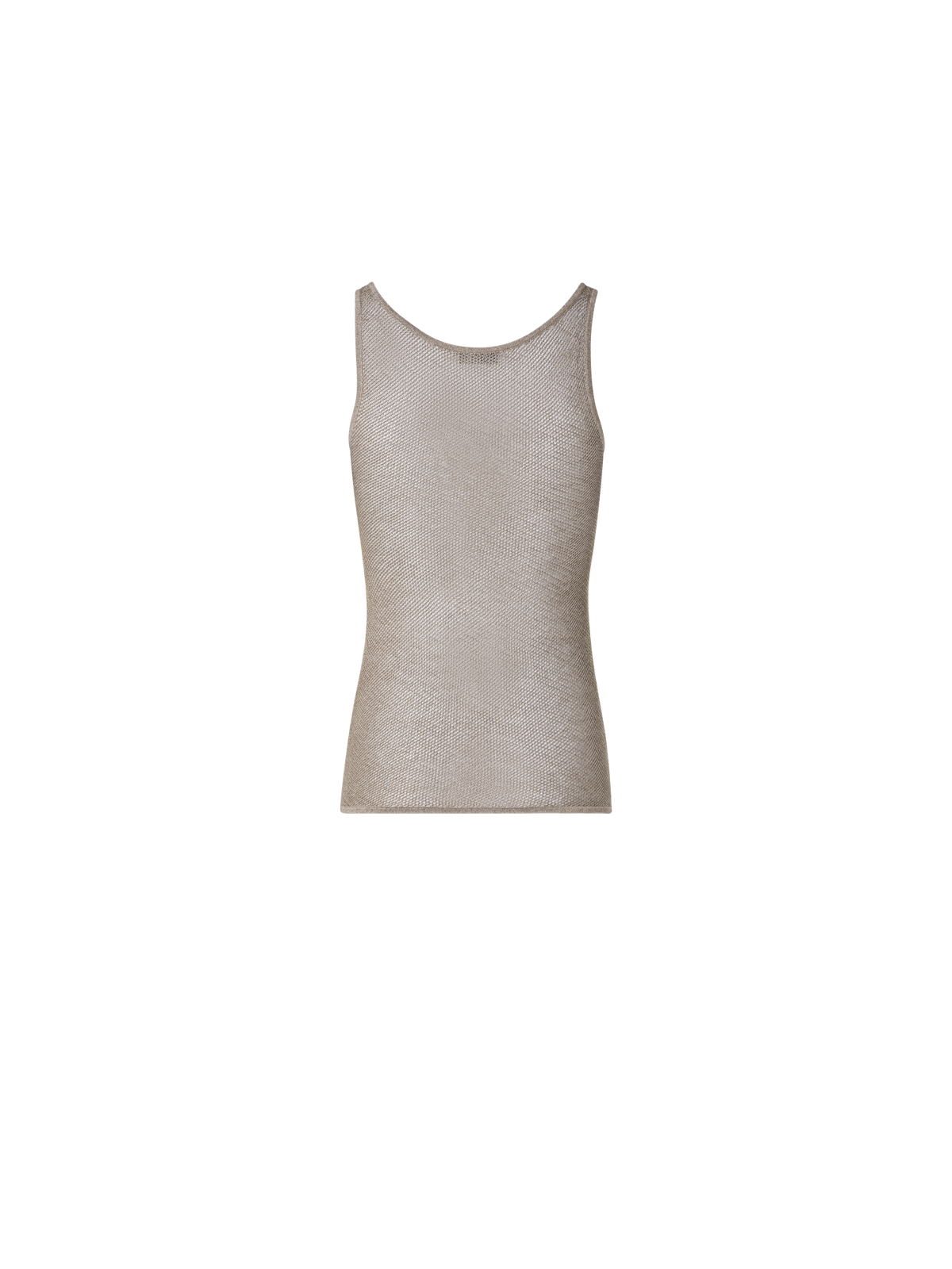 Designer Sheer Silk Mesh Knit Tank - gold