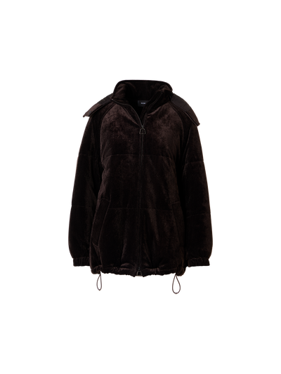Designer Padded Oversize Corduroy Parka - brown