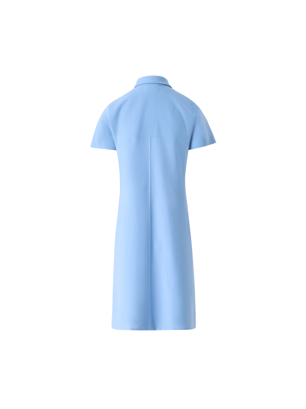 Designer Cotton Silk Stretch Double-Face Polo Dress - blue