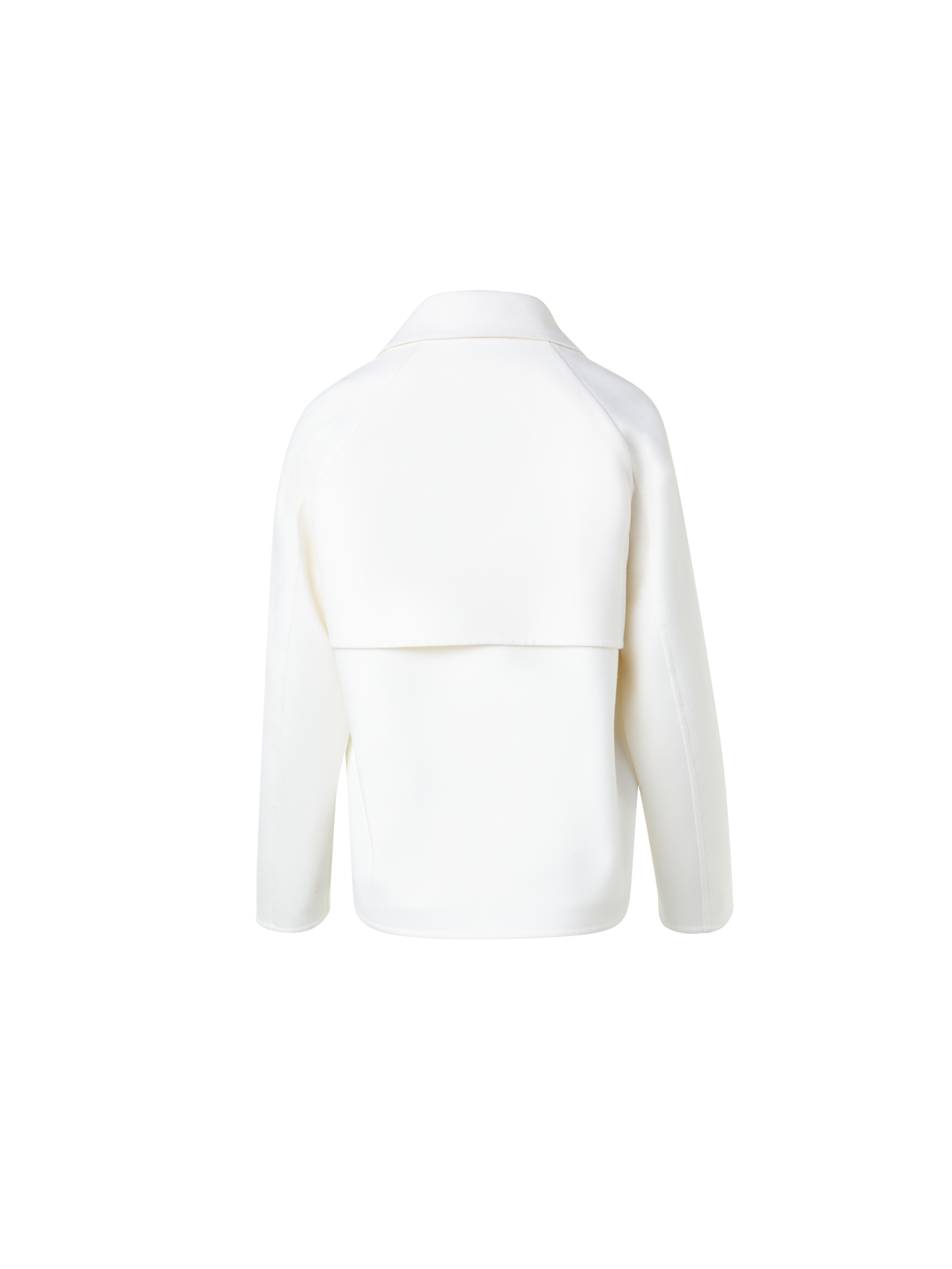 Designer Trench Jacket in Wool Double-Face - ecru - white