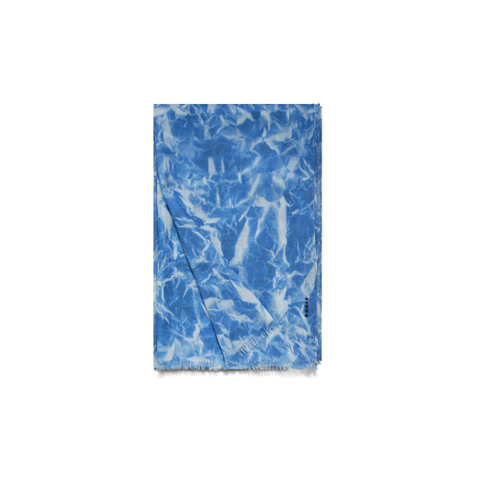 Cashmere Scarf with Whitecaps Print