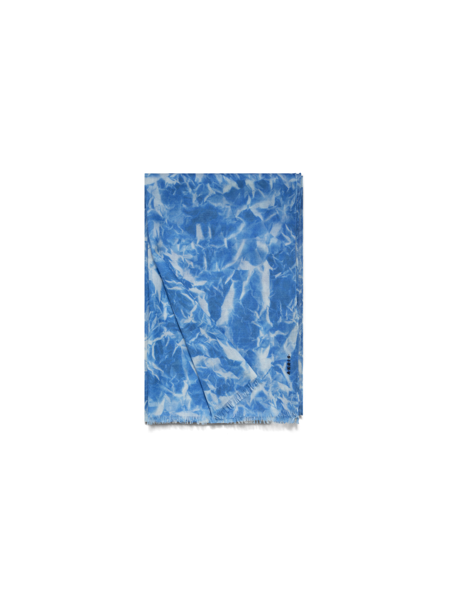 Designer Cashmere Scarf with Whitecaps Print