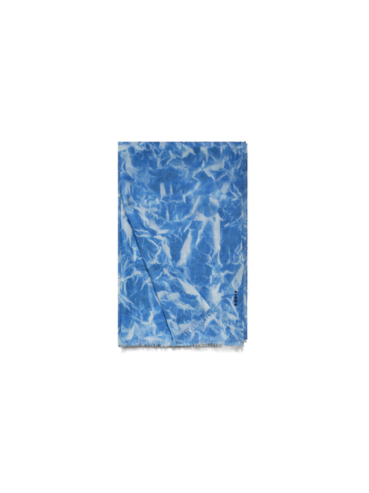 Designer Cashmere Scarf with Whitecaps Print