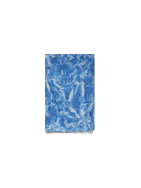 Designer Cashmere Scarf with Whitecaps Print