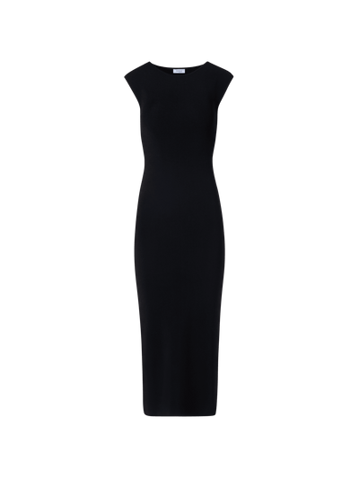 Designer Sleeveless Viscose Jersey Dress - black