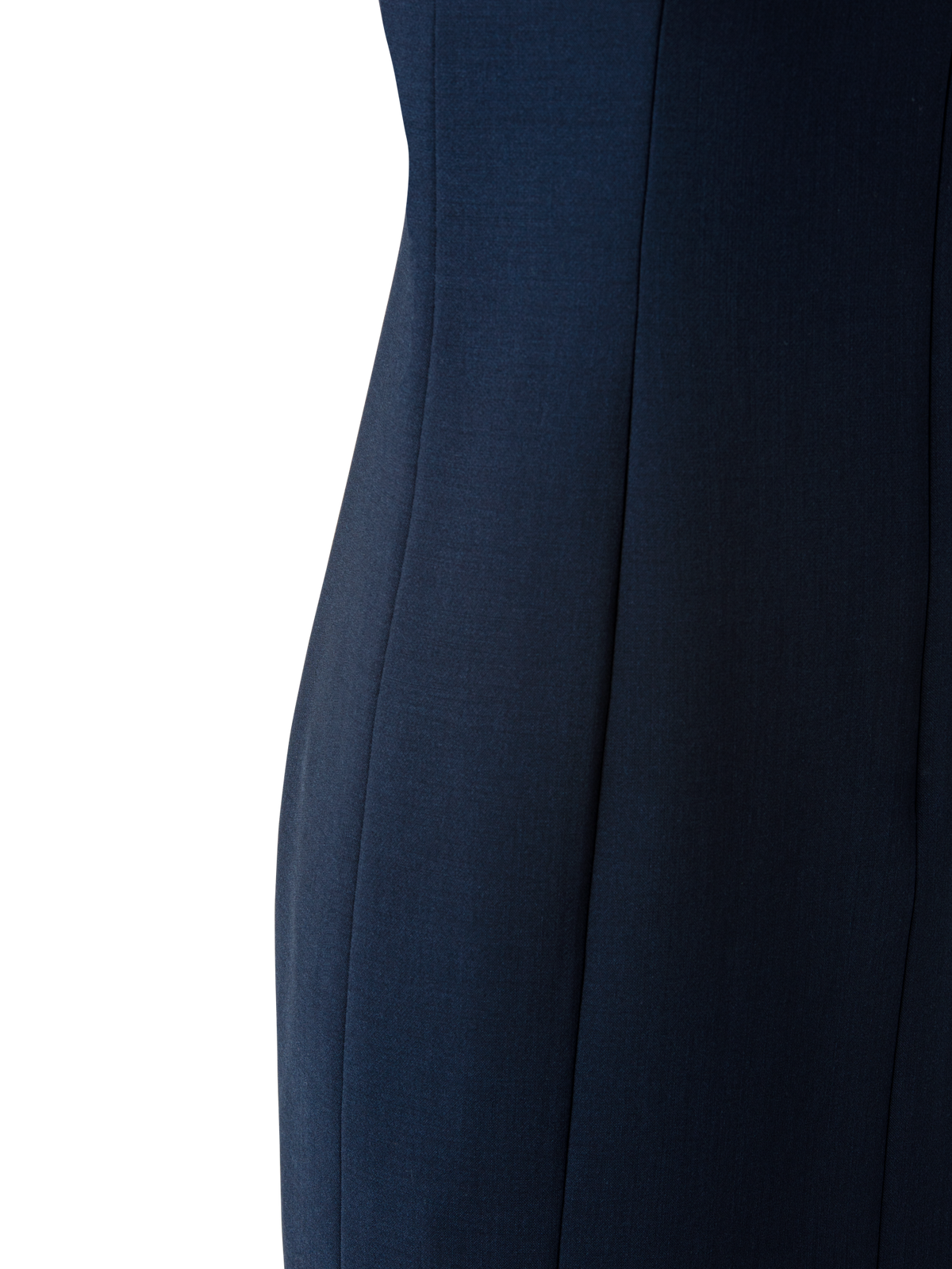 Designer Sleeveless Sheath Dress from Wool Double-Face - navy - blue