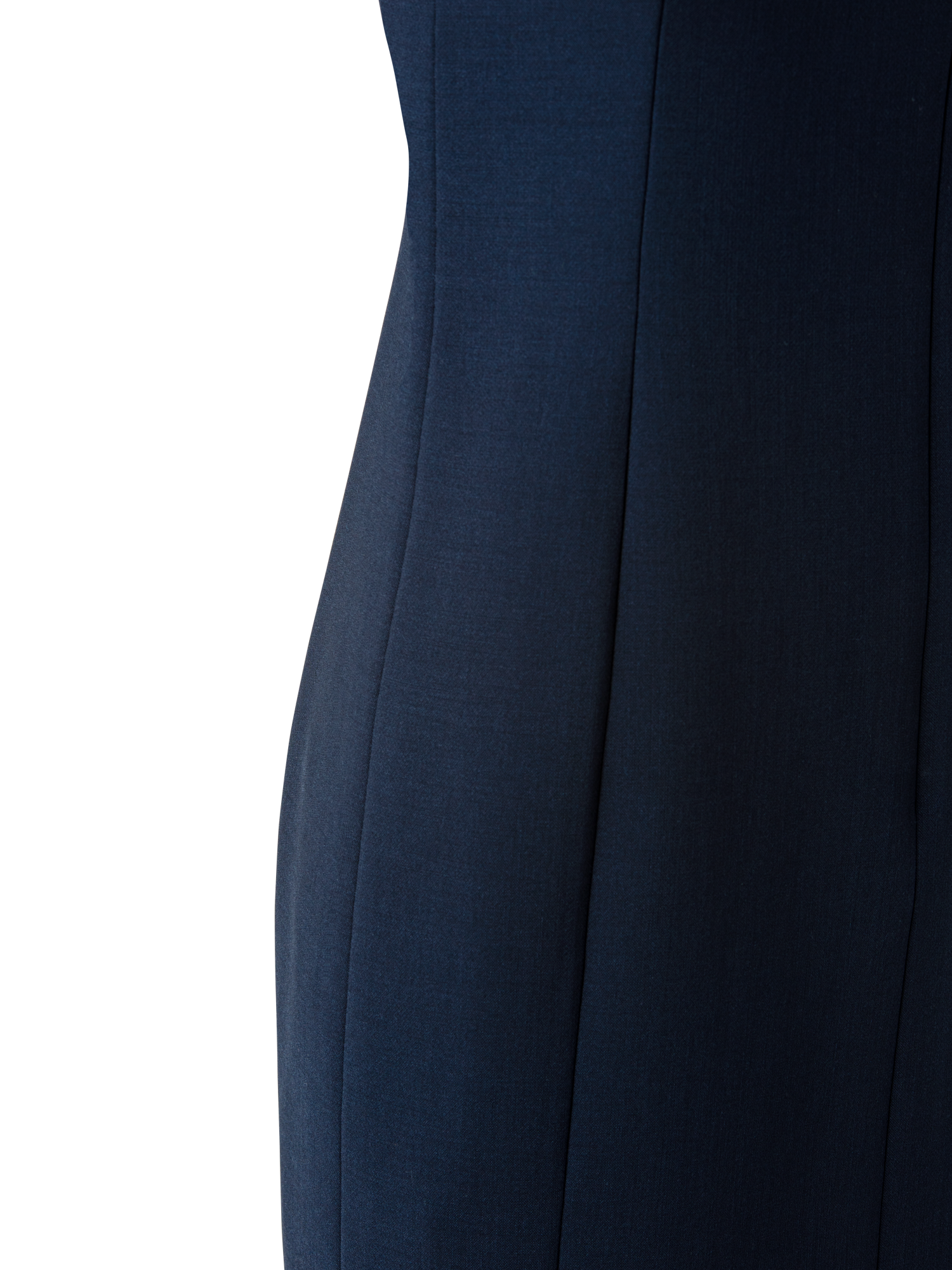 Designer Sleeveless Sheath Dress from Wool Double-Face - navy - blue