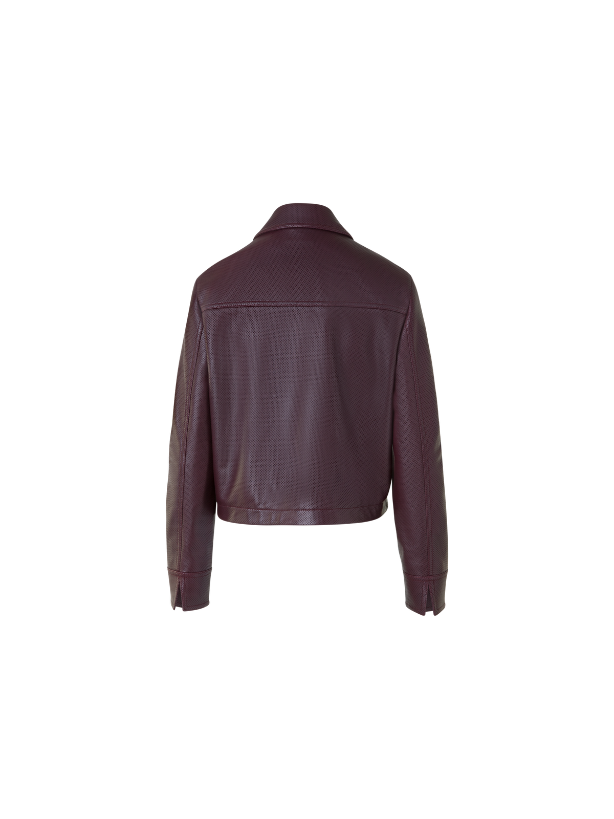 Designer Short Pin Dot Leather Jacket - purple - red