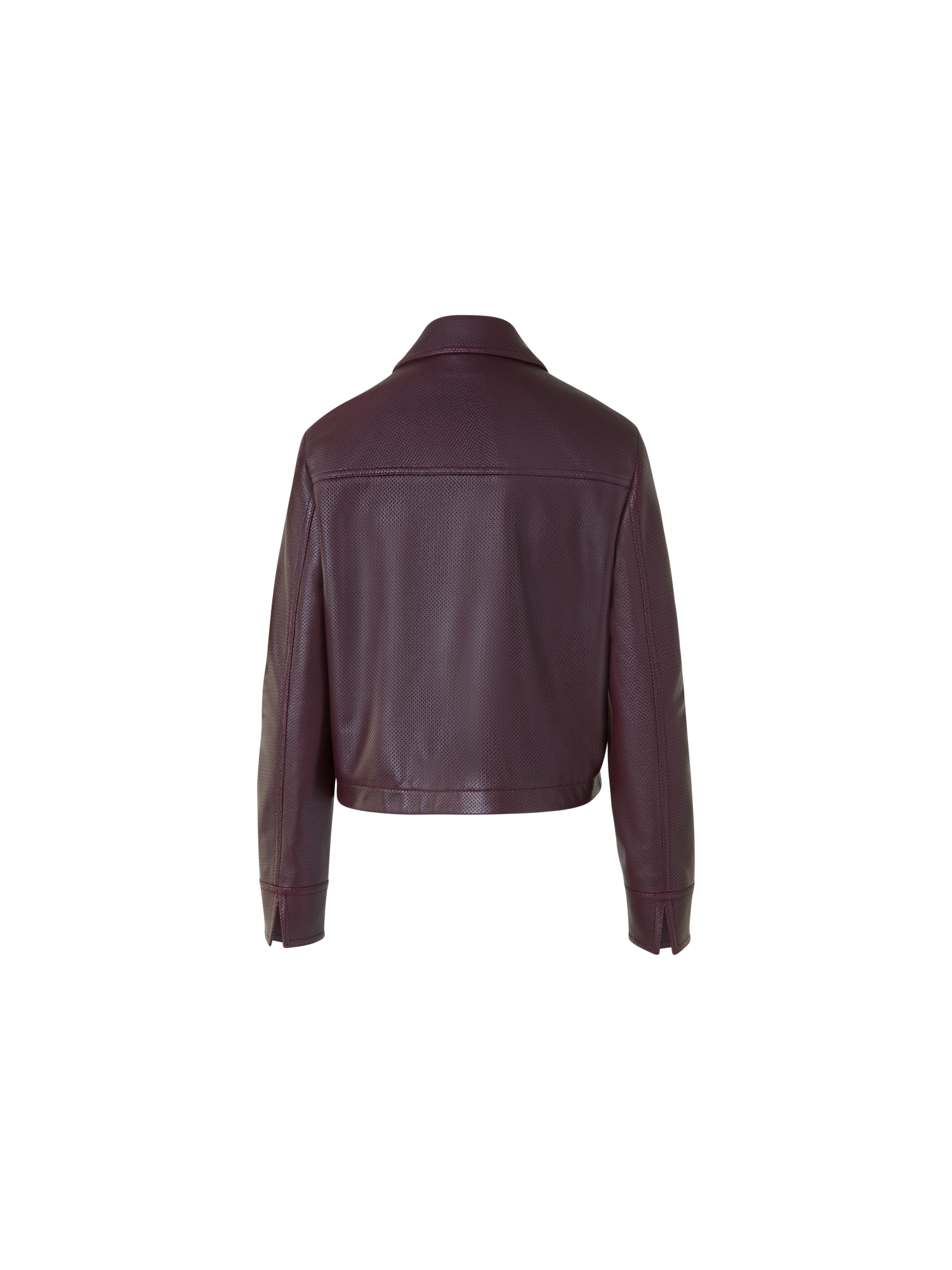 Designer Short Pin Dot Leather Jacket - purple - red