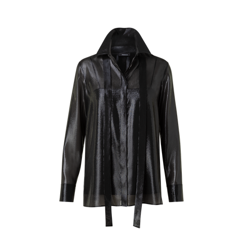 Silk Lurex Blend Tunic Blouse