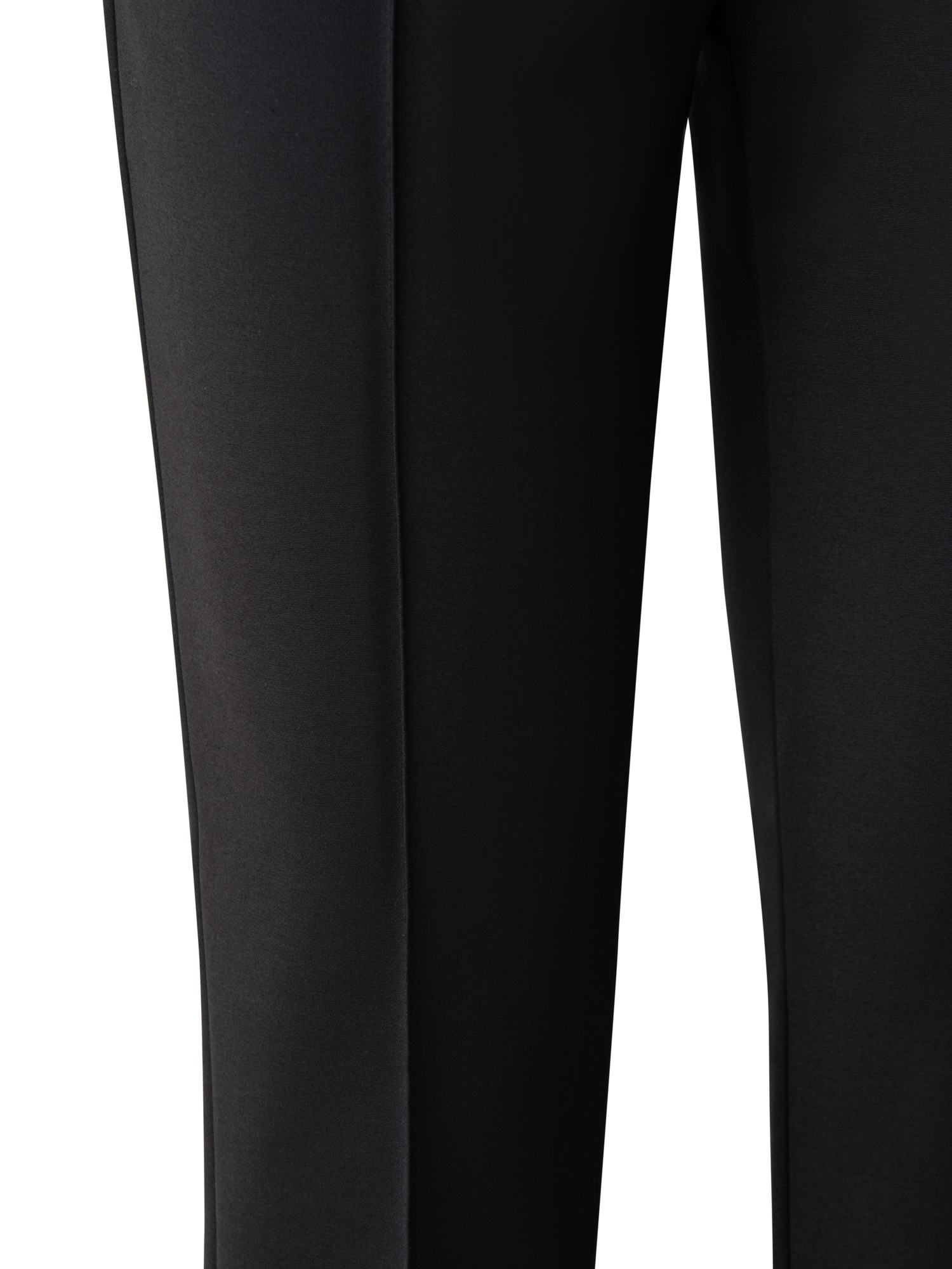 Designer Slim Ankle-Length Cotton Techno Stretch Pants - black - beige