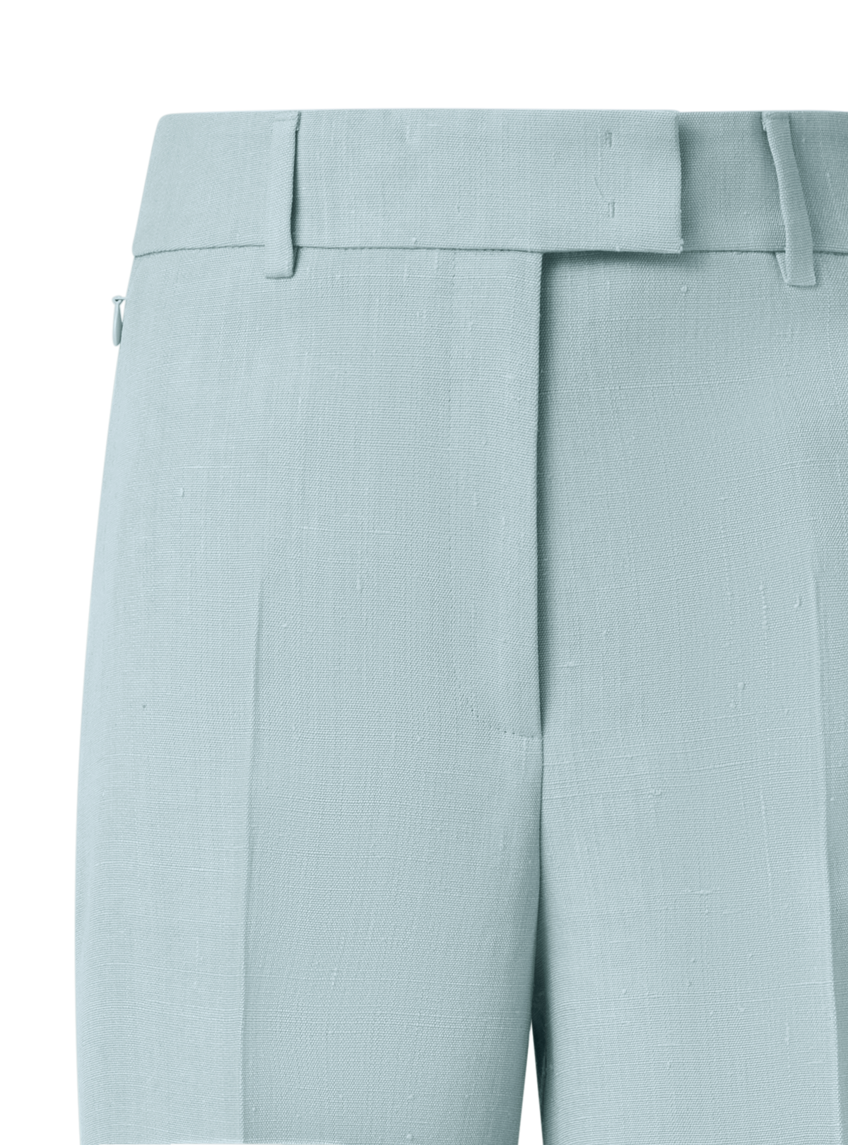 Designer Wide Silk Shantung Pants - pastel - blue