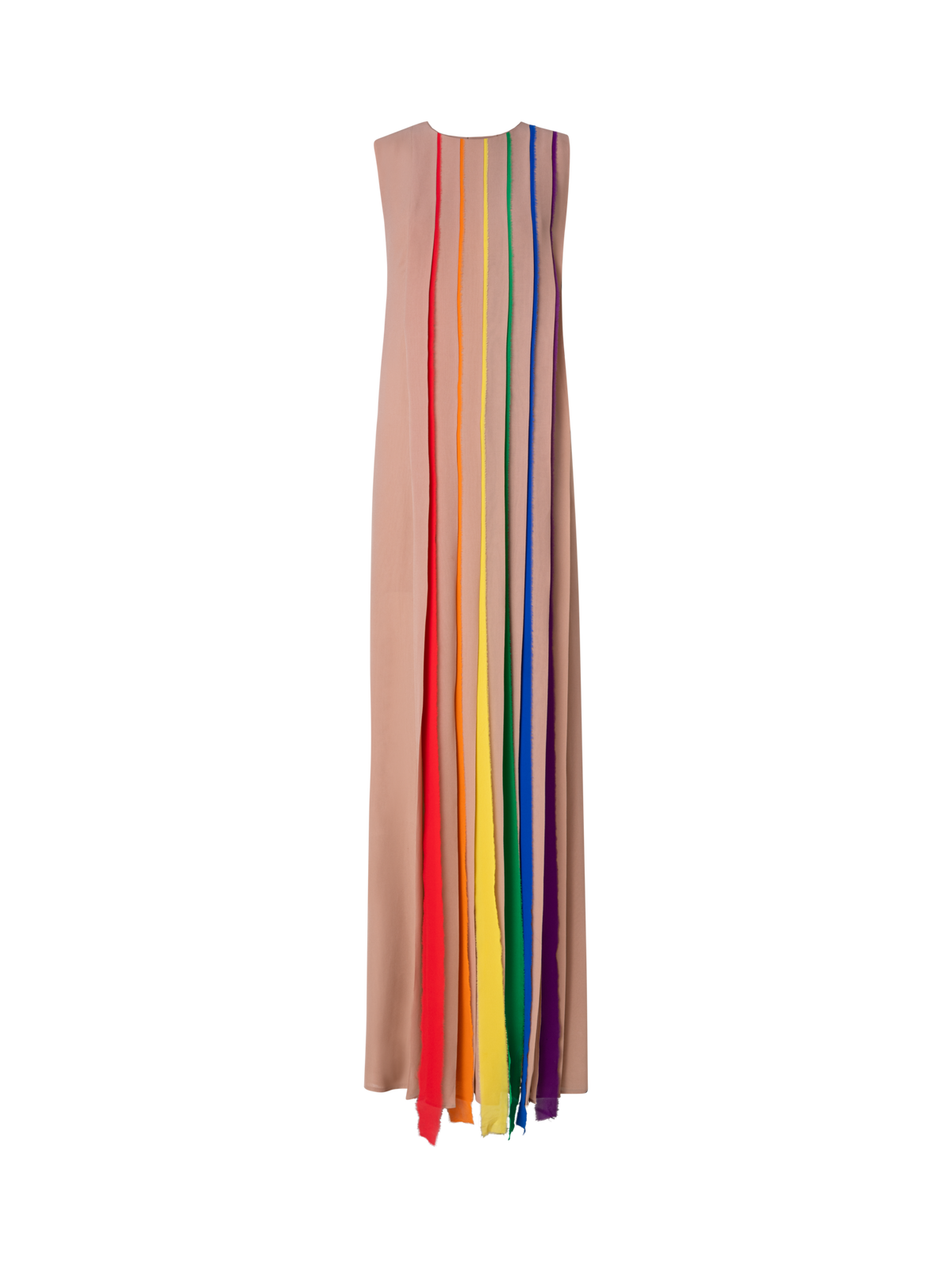 Designer Silk Georgette Gown with Multicolor Pleats - multicolor