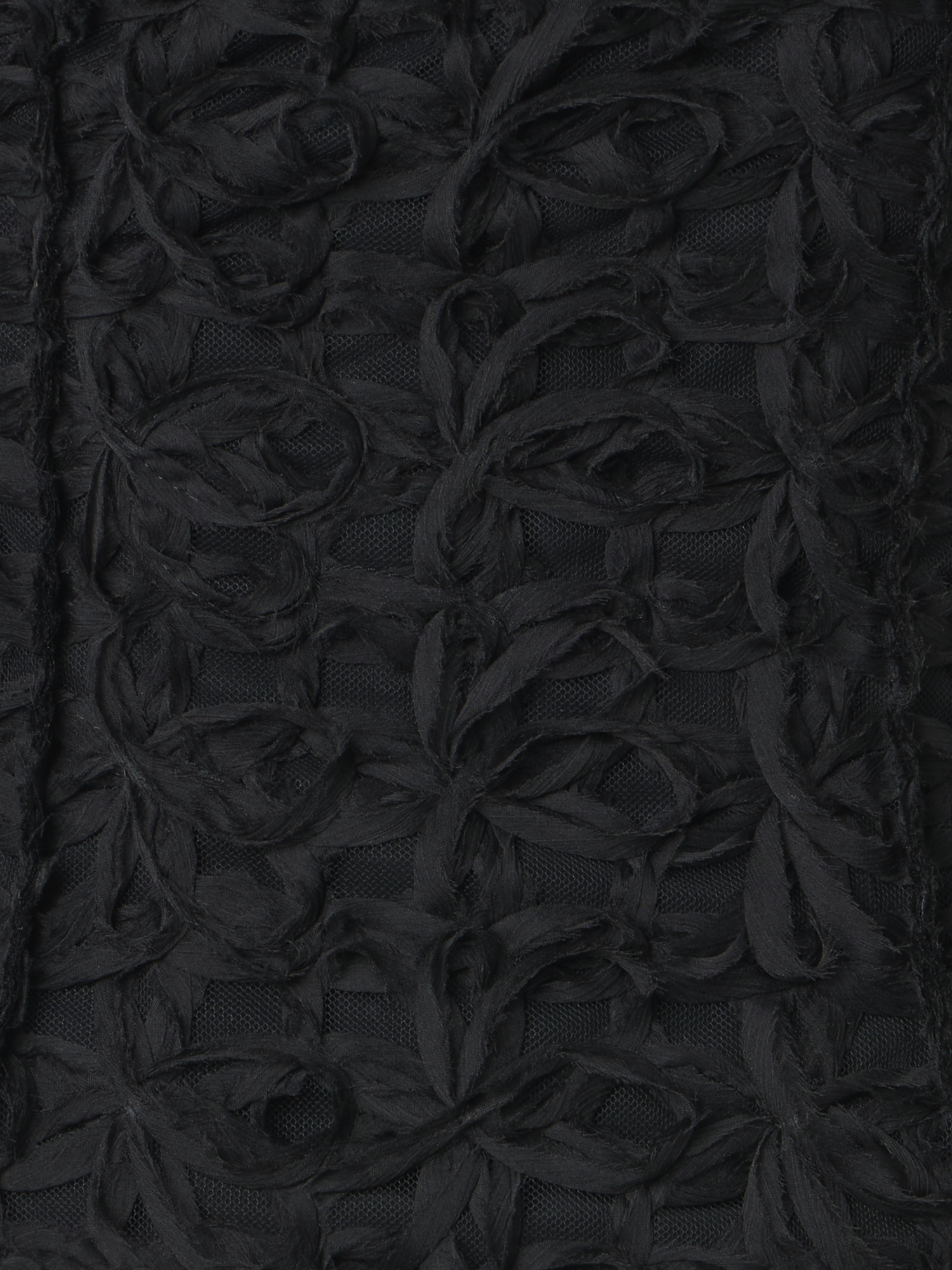 Designer 3D Scribble Embroidered Bustier Top - black