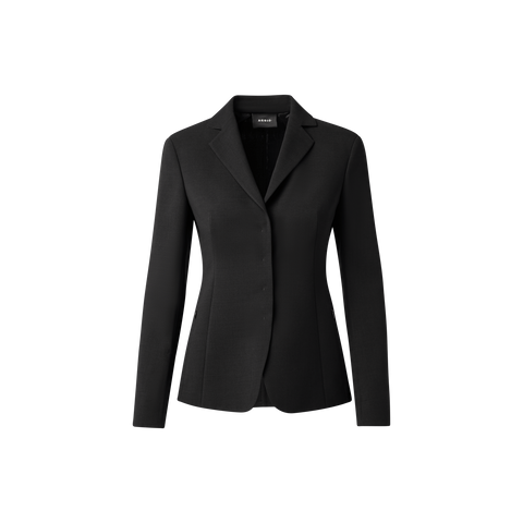 Blazer aus Woll-Doubleface mit Leder-Kragen