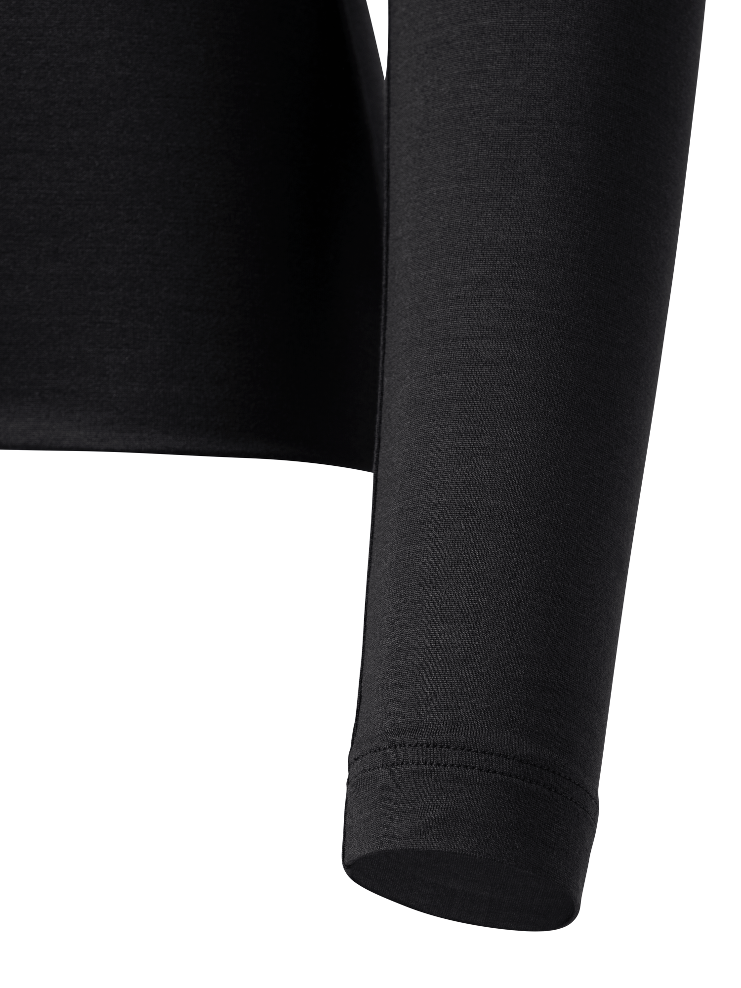 Designer Long Sleeve Shirt in Silk Jersey - black