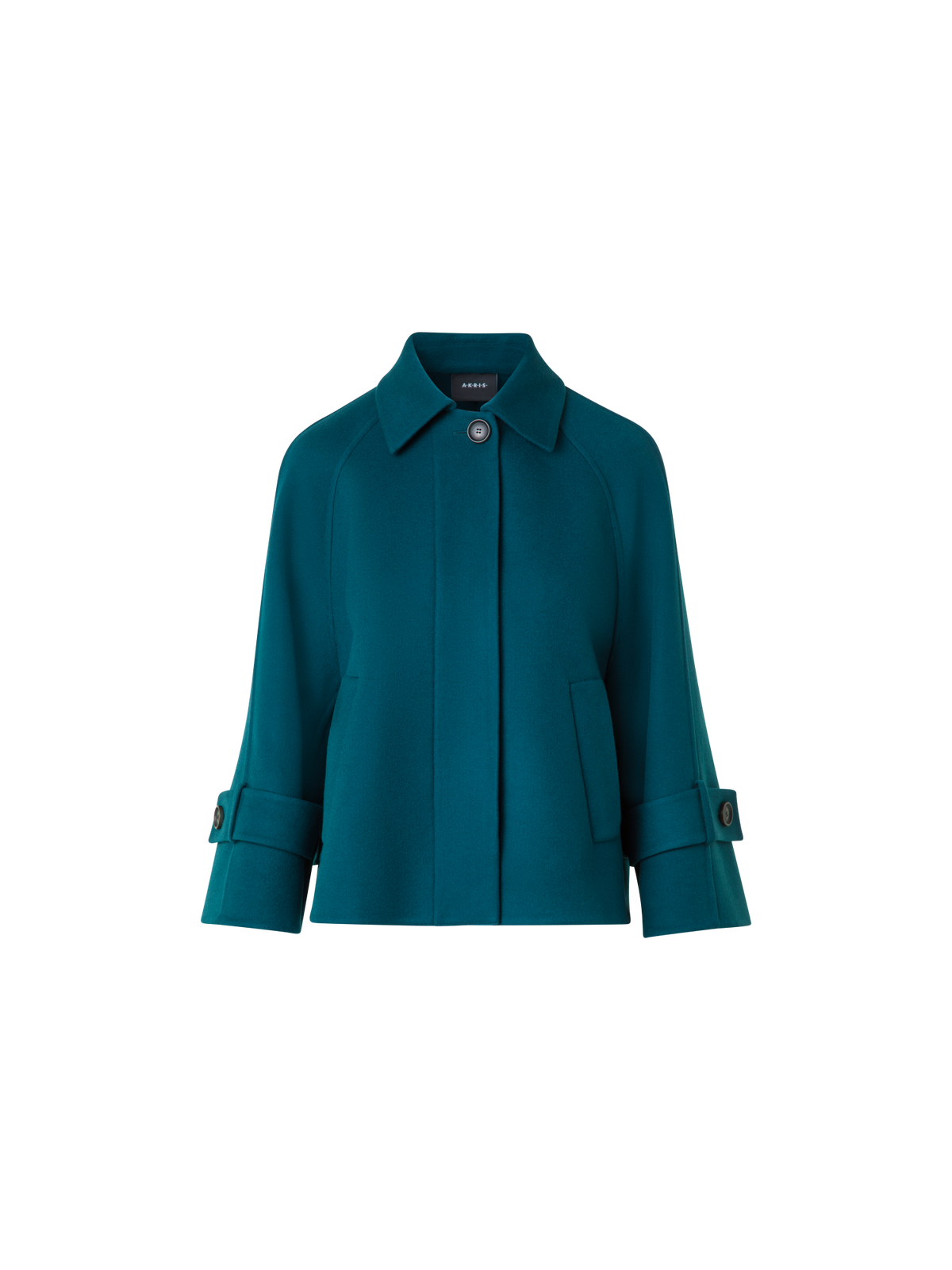Designer Pure Cashmere Double-Face A-Line Jacket - green