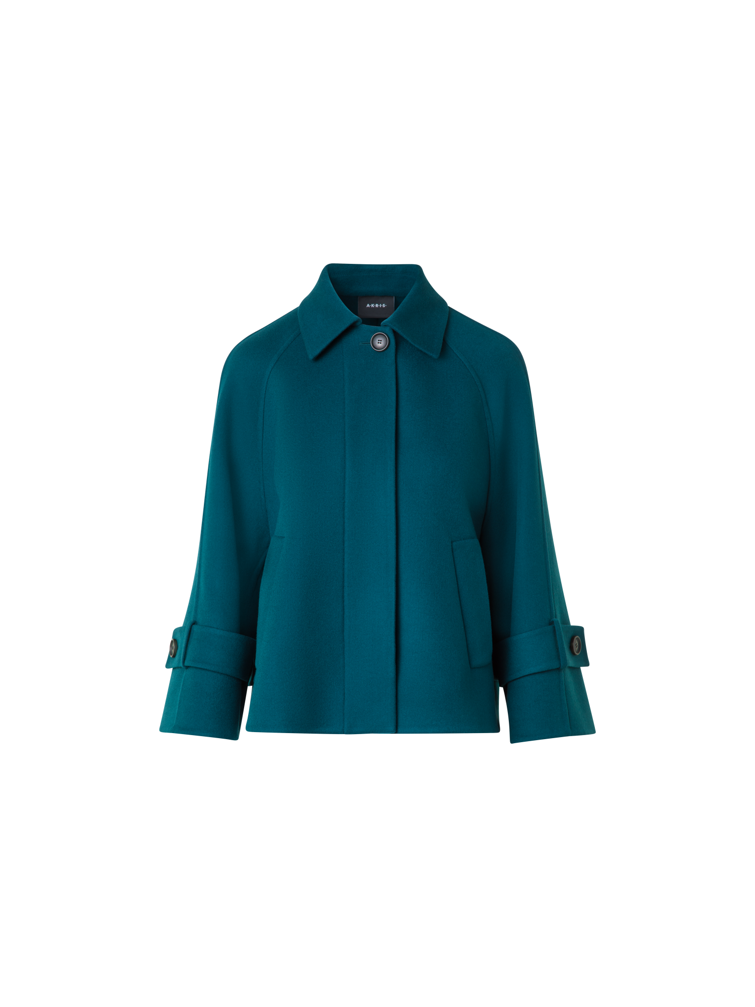 Designer Pure Cashmere Double-Face A-Line Jacket - green