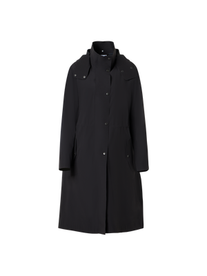 Designer Water-Repellent Fitted Techno Parka - black