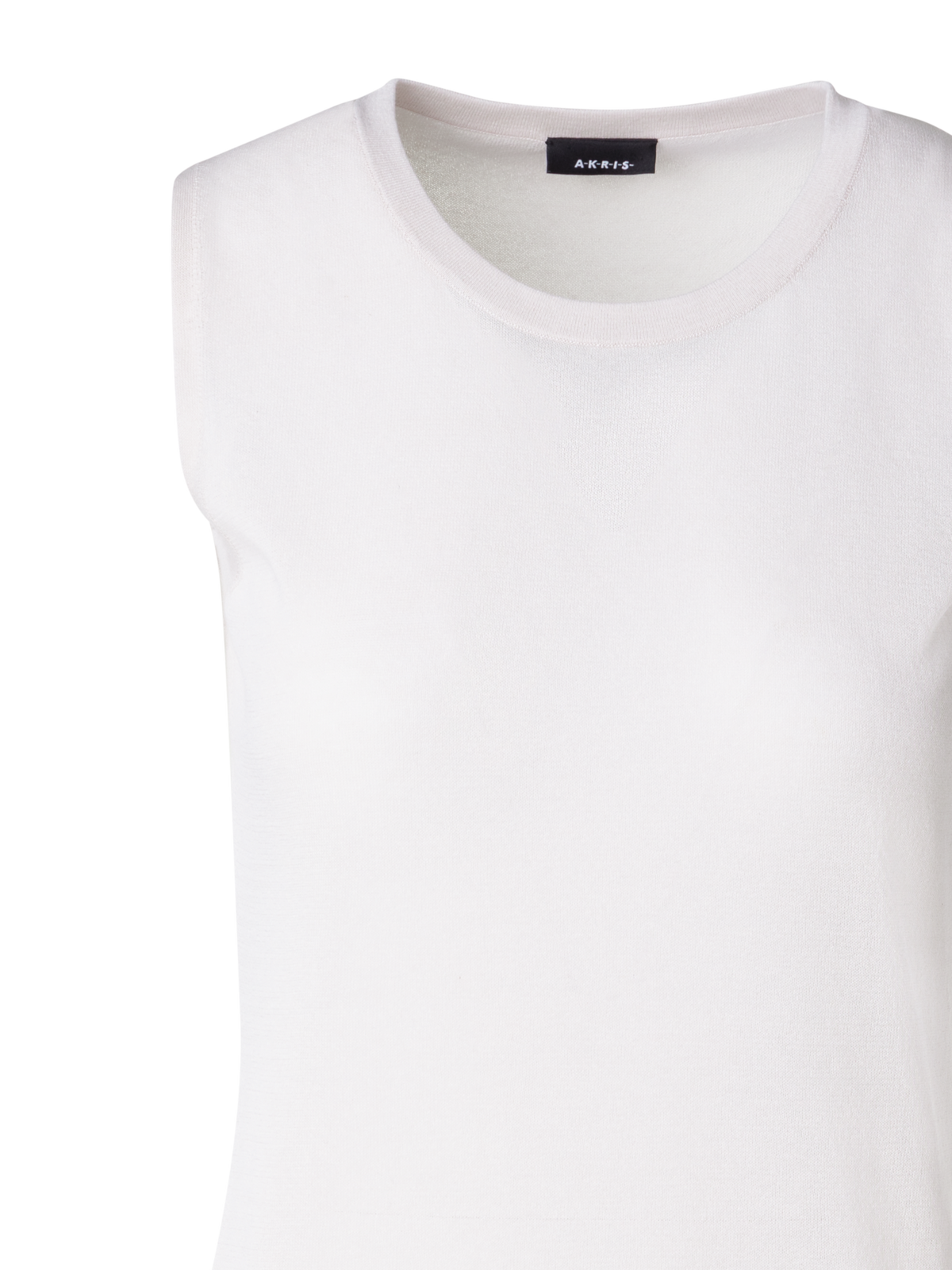 Designer Semi-Transparent Knit Top in Cotton Blend - grey - beige