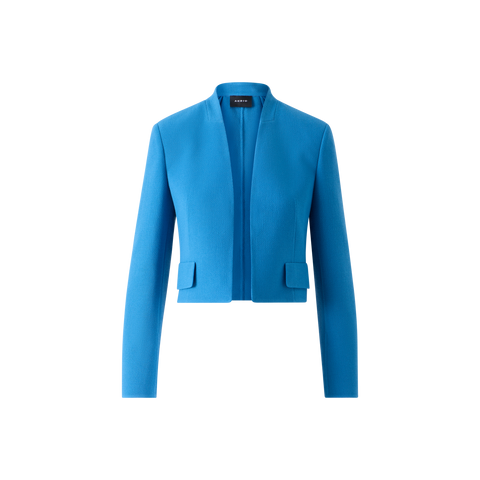 Short Wool Crêpe Double-Face Jacket