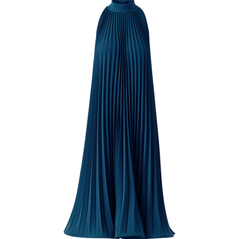 Plissee-Neckholder-Minikleid in A-Linie