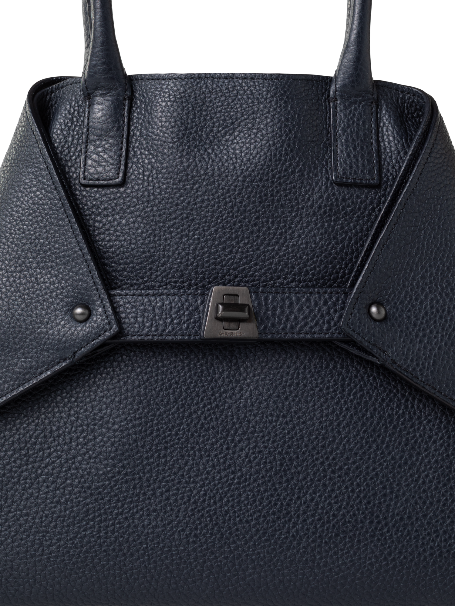 Designer Ai Small Top Handle Tote - navy - blue