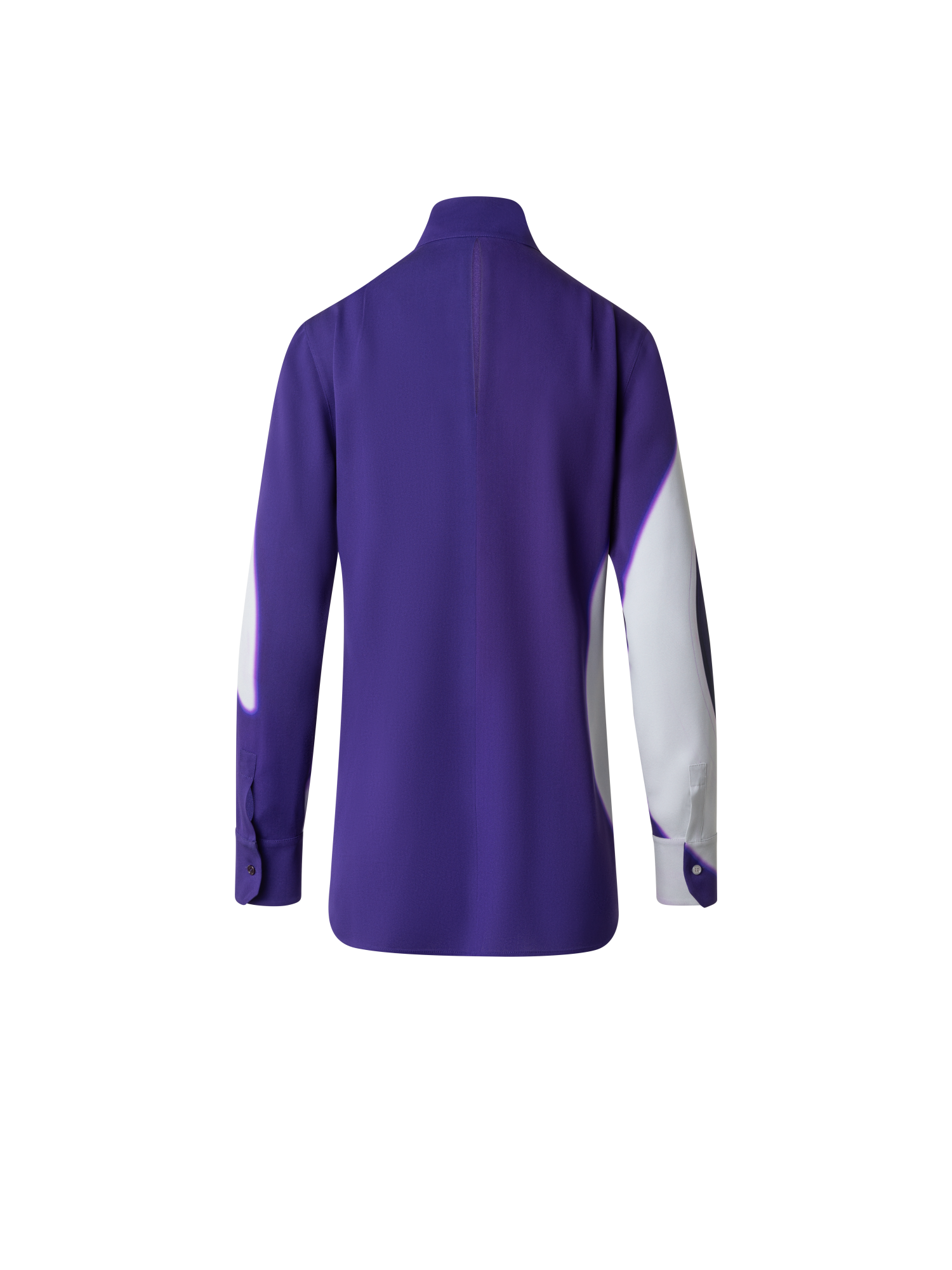 Designer Silk Tunic Blouse with Purple Loop Print - purple - multicolor