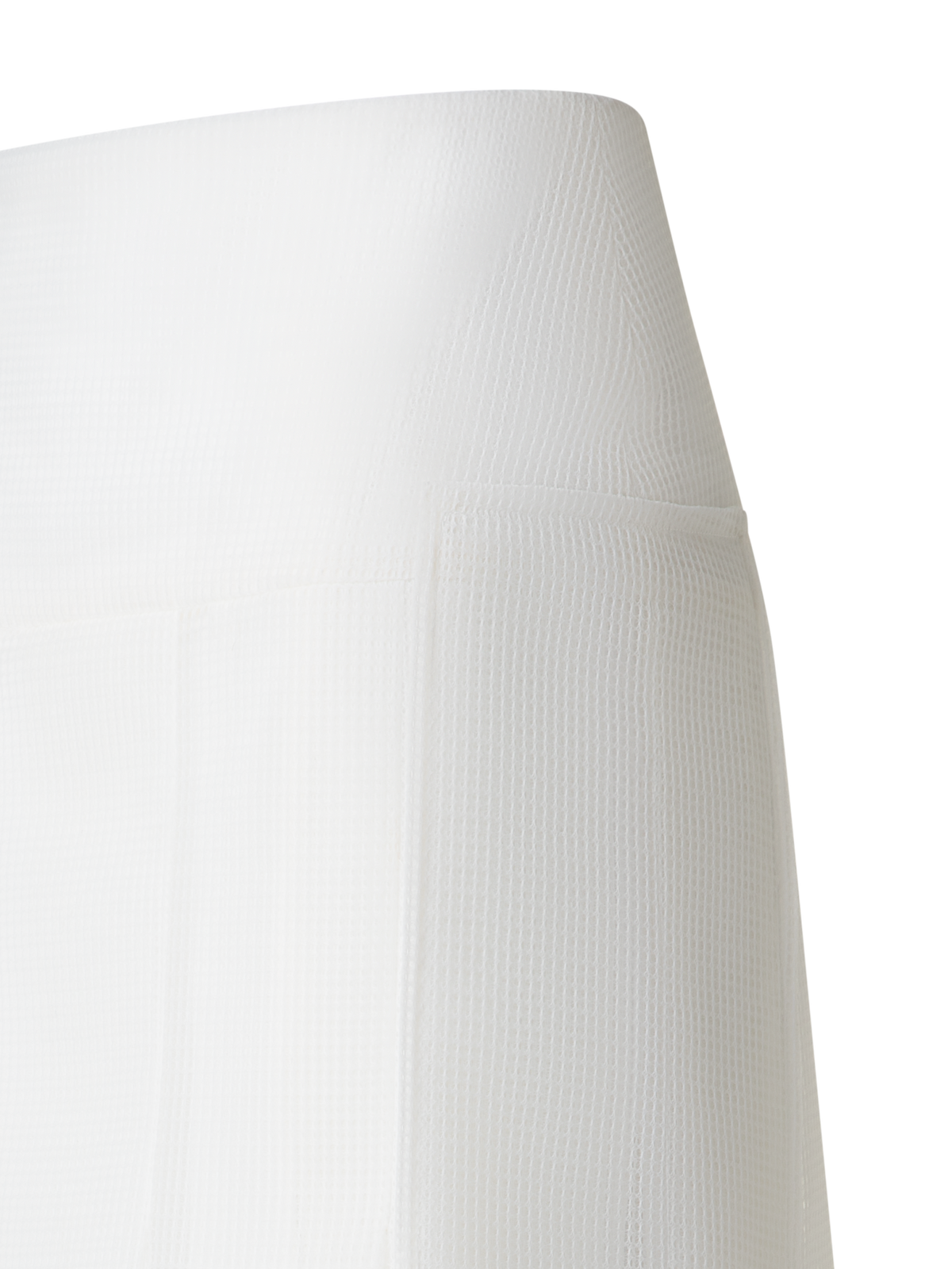 Designer Pleated Midi Skirt in Lined Techno Grid - neutral - white