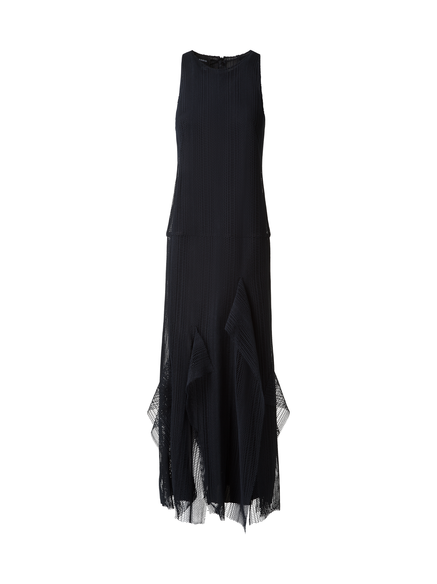 Designer Dégradé Stripe Embroided Evening Dress - black