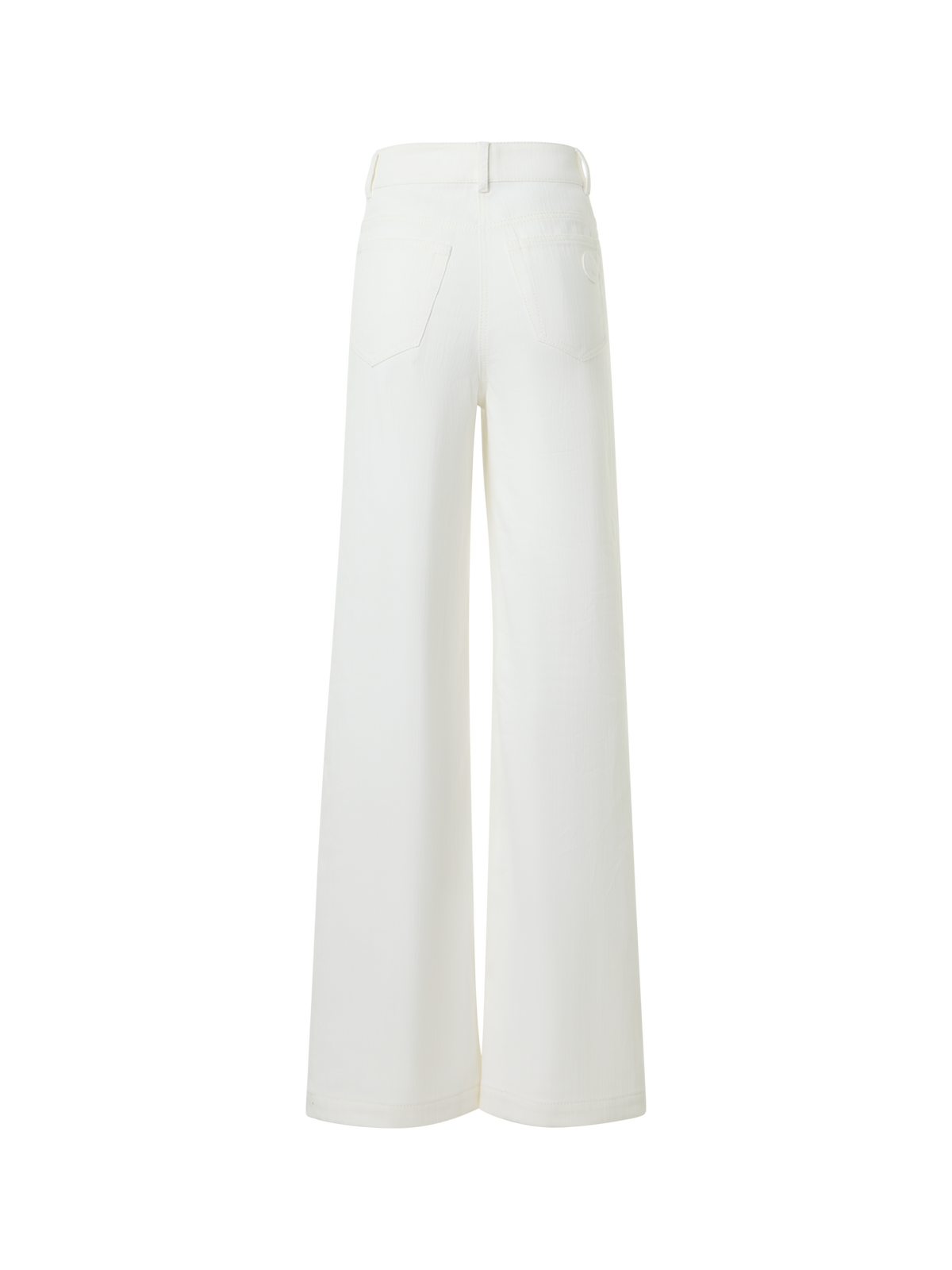 Designer Cooper Wide Leg Stretch Cotton Denim Pants - white