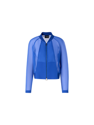 Designer Harina Lightweight Blouson in Silk Organza - blue