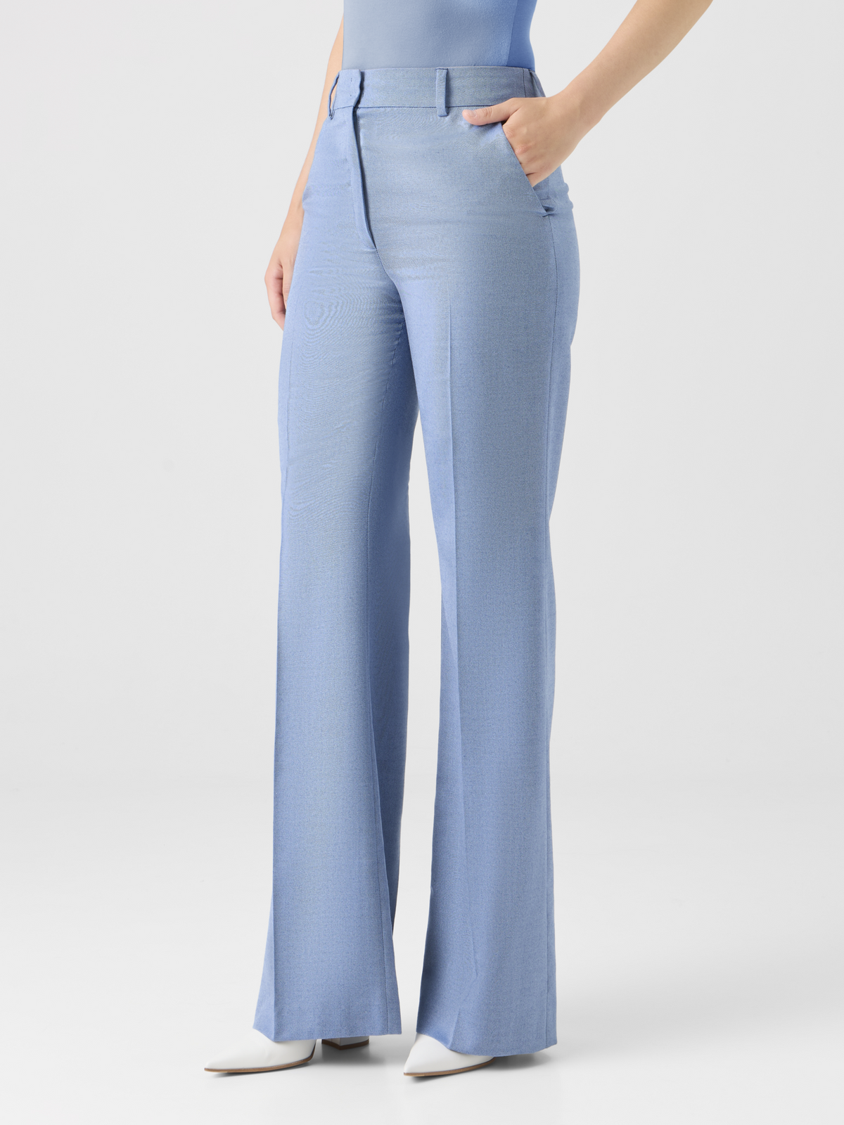 Designer Wide-Leg Cashmere Silk Gabardine Pants #editorial