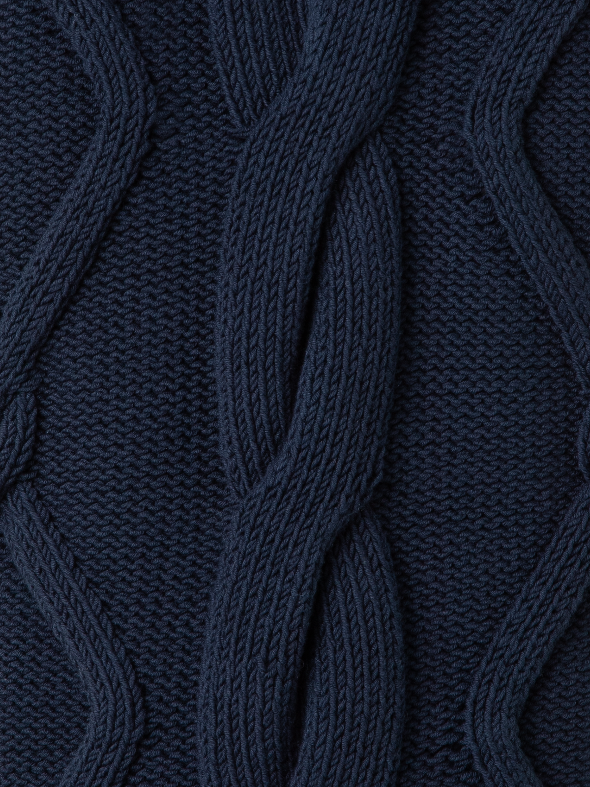 Designer Sleeveless Top in Chunky Cotton Cable Knit - navy - blue