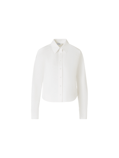 Designer Long-Sleeve Cotton Poplin ShirtBlouse in Cotton Poplin - ecru