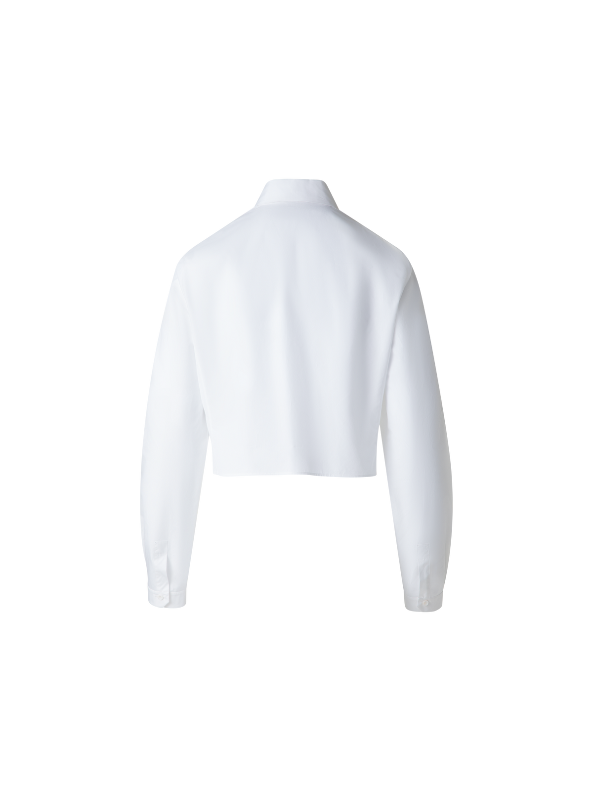 Designer Cropped Pleated Cotton Blouse - neutral - white