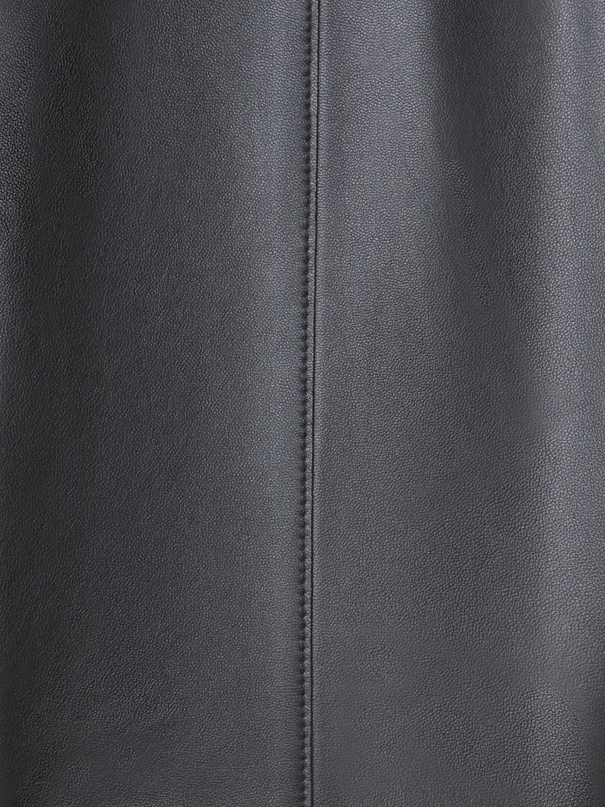 Designer Cropped Leather Jacket with Crew Neck - black - neutral