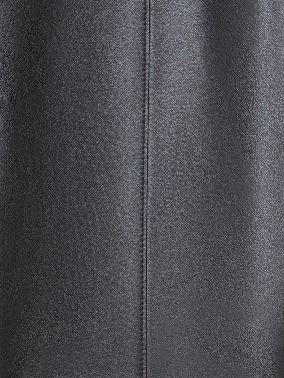 Designer Cropped Leather Jacket with Crew Neck - black - neutral