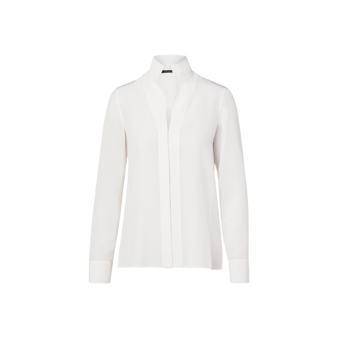 Seidenbluse mit Stehkragen