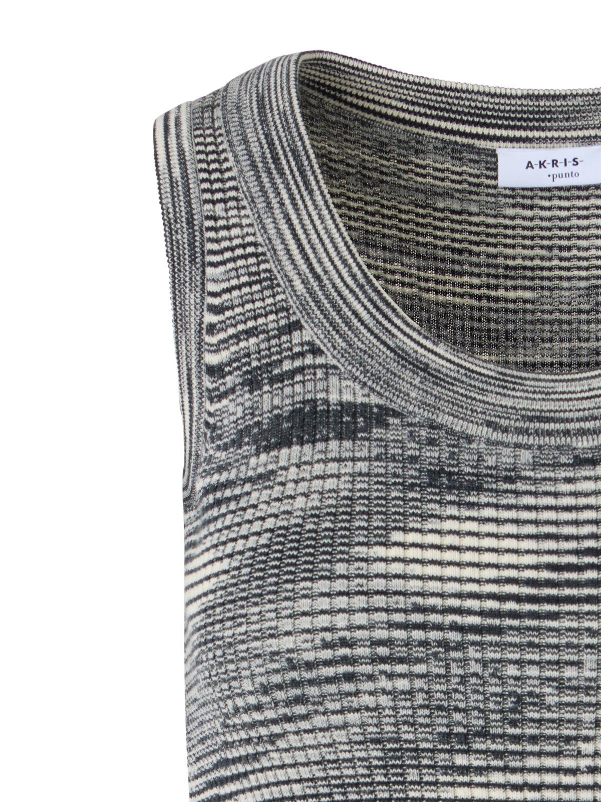 Designer Sleeveless Merino Wool Knit Top - grey