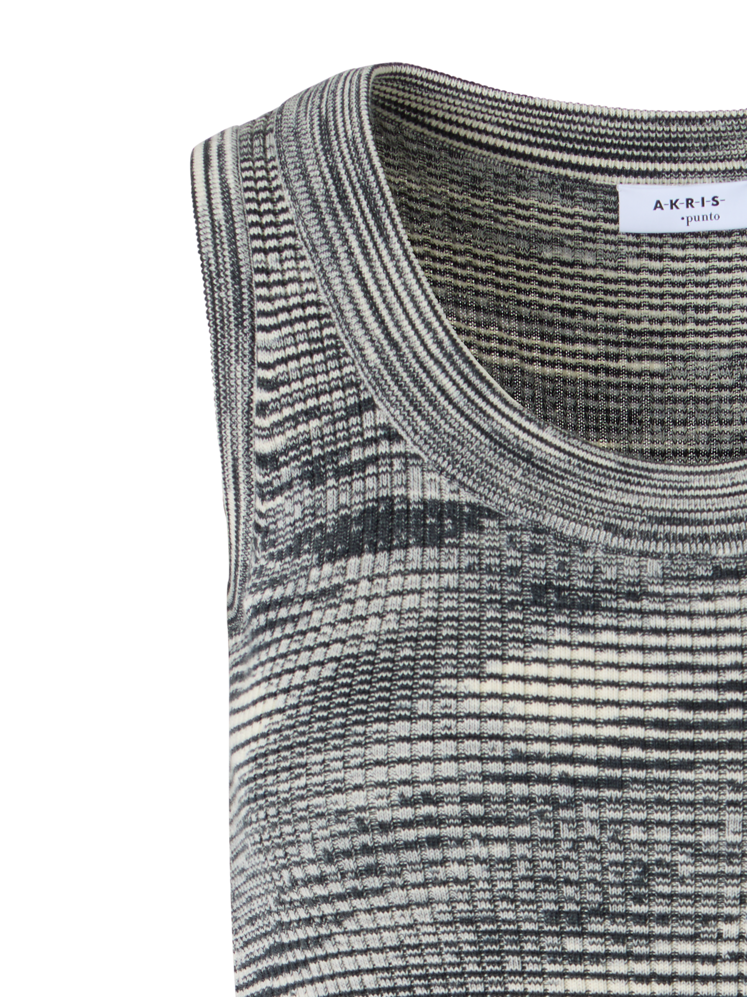 Designer Sleeveless Merino Wool Knit Top - grey