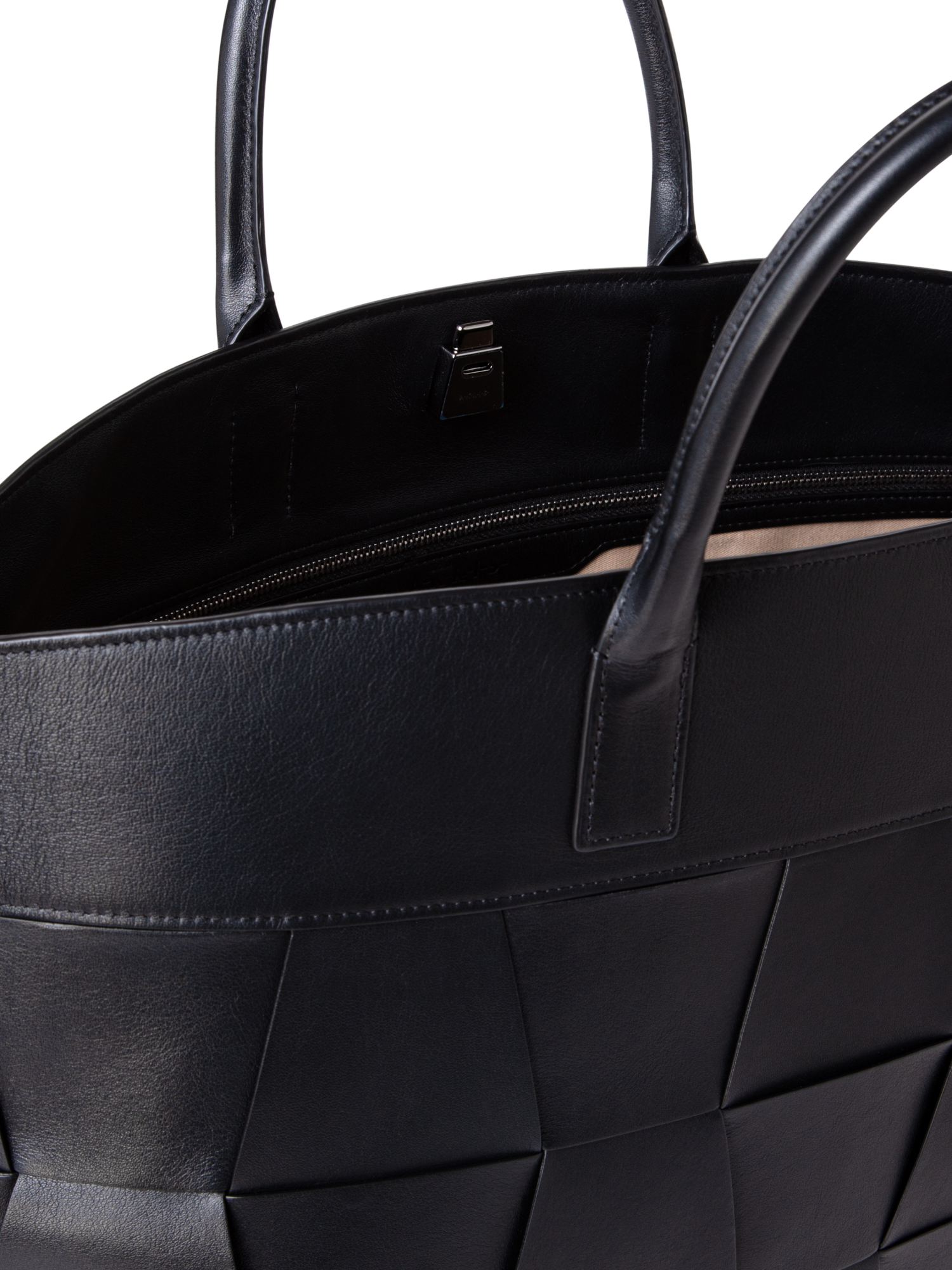 Designer Ai Medium Top Handle Tote - neutral - black