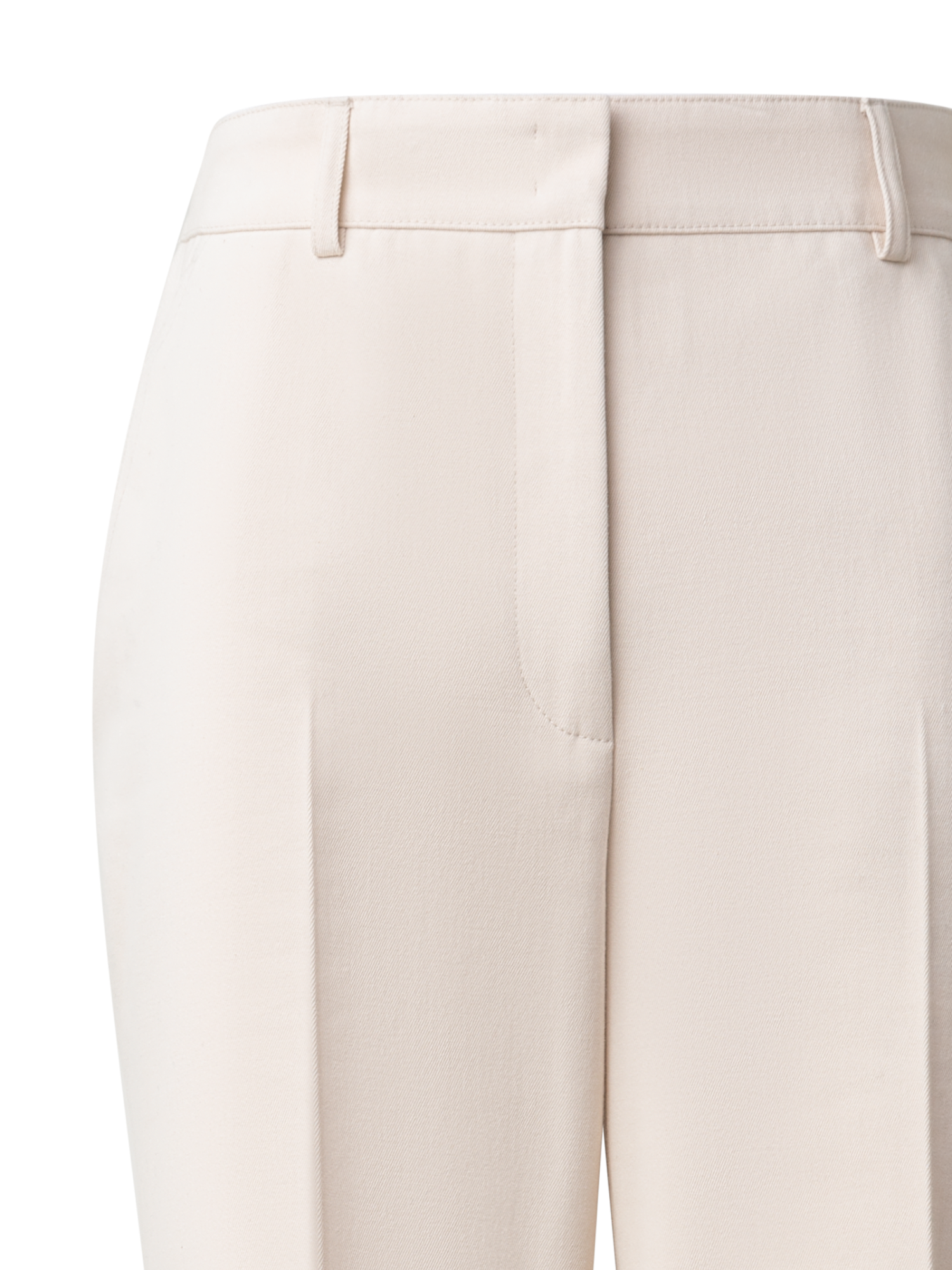 Designer Wide Straight Cotton Wool Gabardine Pants - neutral - beige