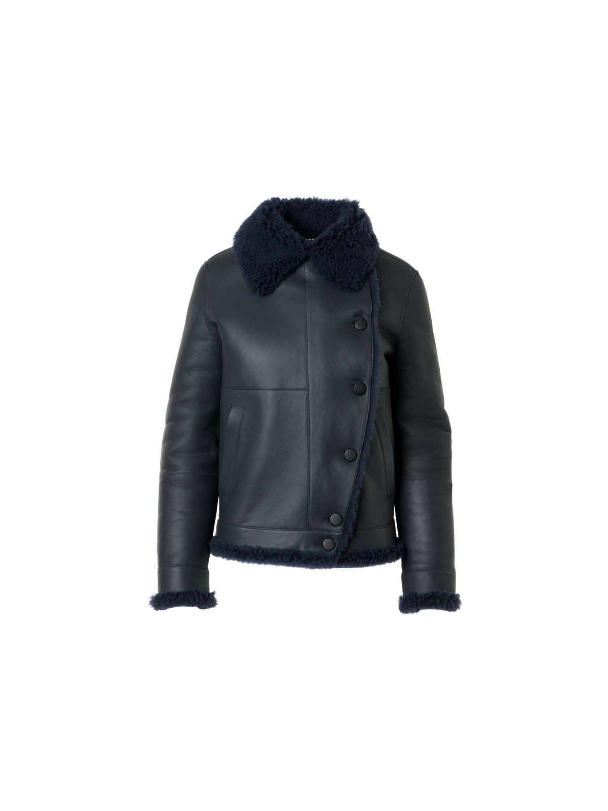 Designer Oversized Shearling Jacket with Curly Merinillo - black - neutral