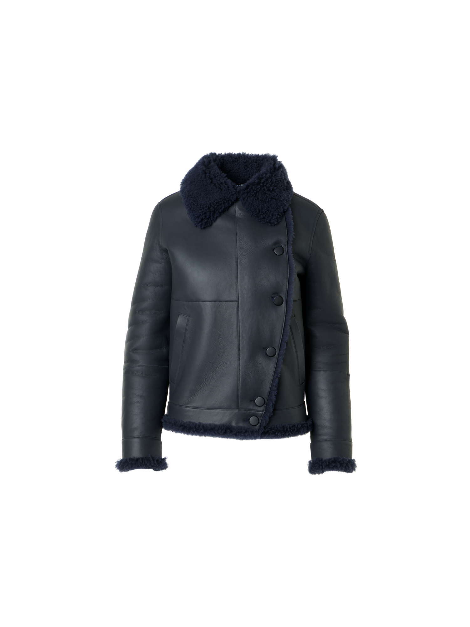 Designer Oversized Shearling Jacket with Curly Merinillo - black - neutral