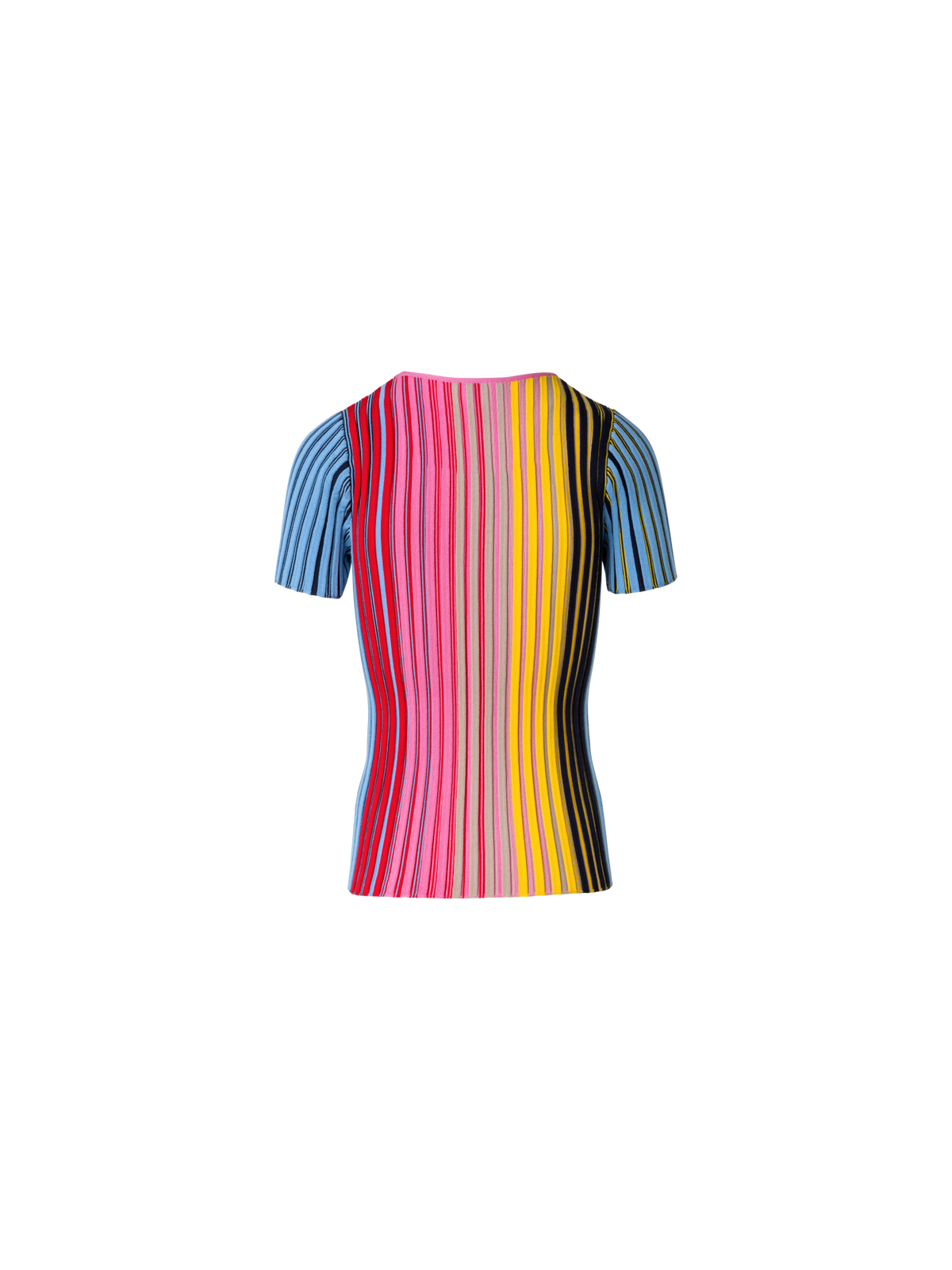 Designer Merino Wool Top with Rainbow Rib - multicolor