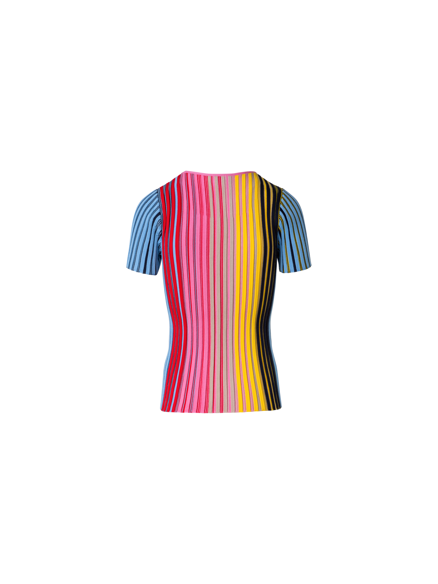 Designer Merino Wool Top with Rainbow Rib - multicolor