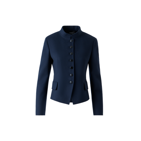 Short Fitted Wool Flannel Double-Face Jacket