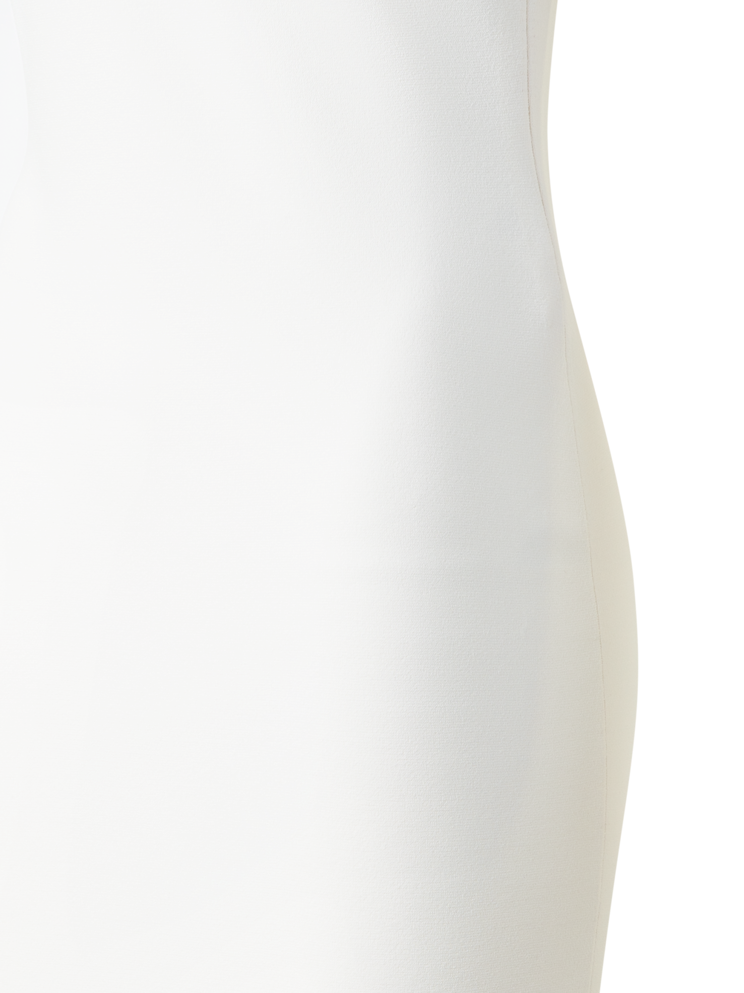 Designer Fitted Midi Knit Dress with Double-V-Neck - ecru - white